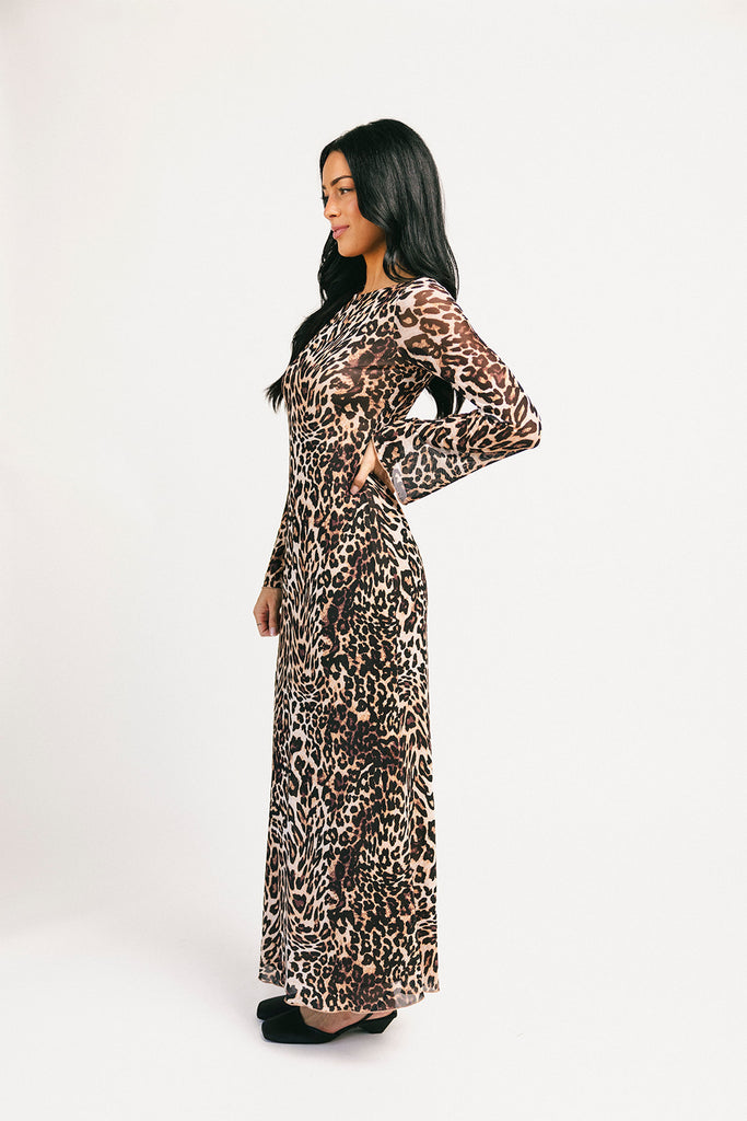 be right there mesh dress // leopard *zoco exclusive*