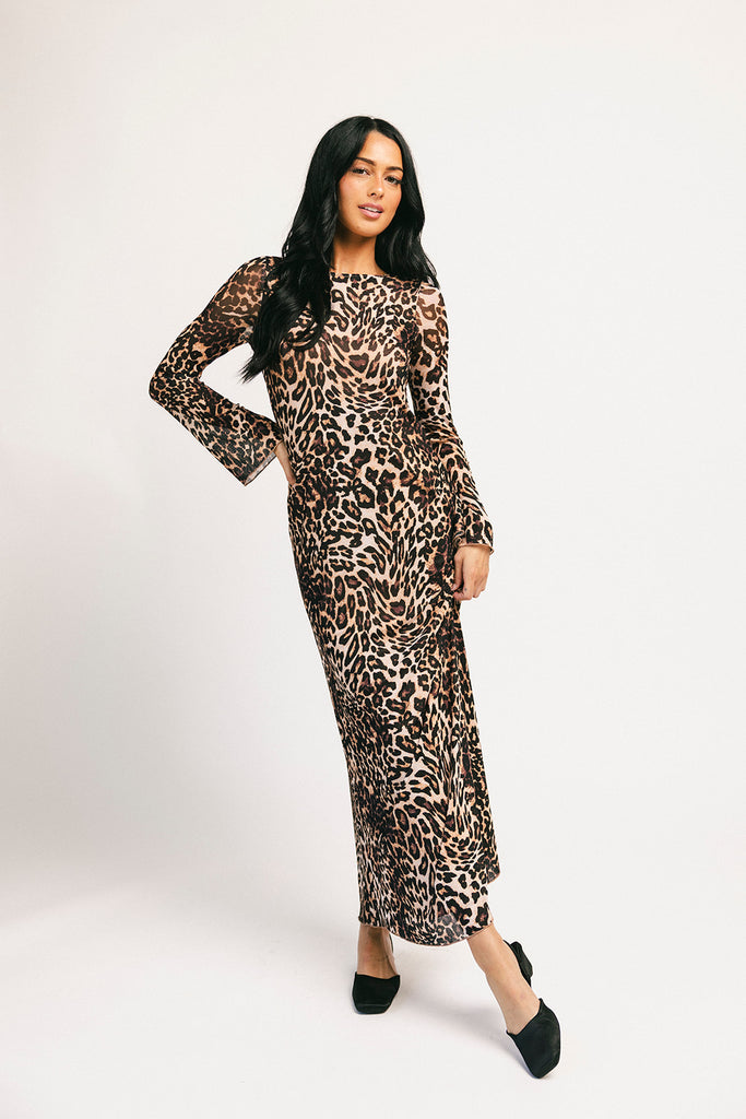 be right there mesh dress // leopard *zoco exclusive*
