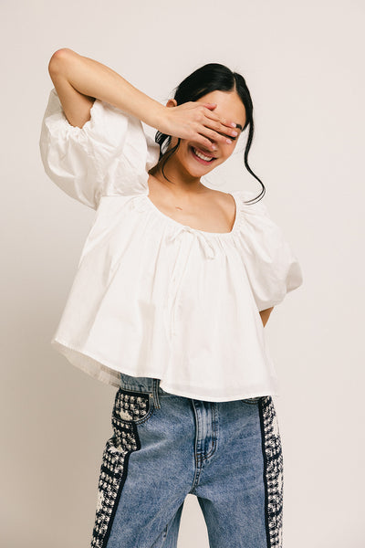 [美品] BORDERS at BALCONY PUFF SLEEVE TEE BORDERS at BALCONY(ボーダーズアットバルコニー) PUFF SLEEVE TEE
