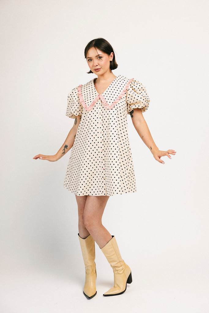 poppy collared dress // polka dot *zoco exclusives*