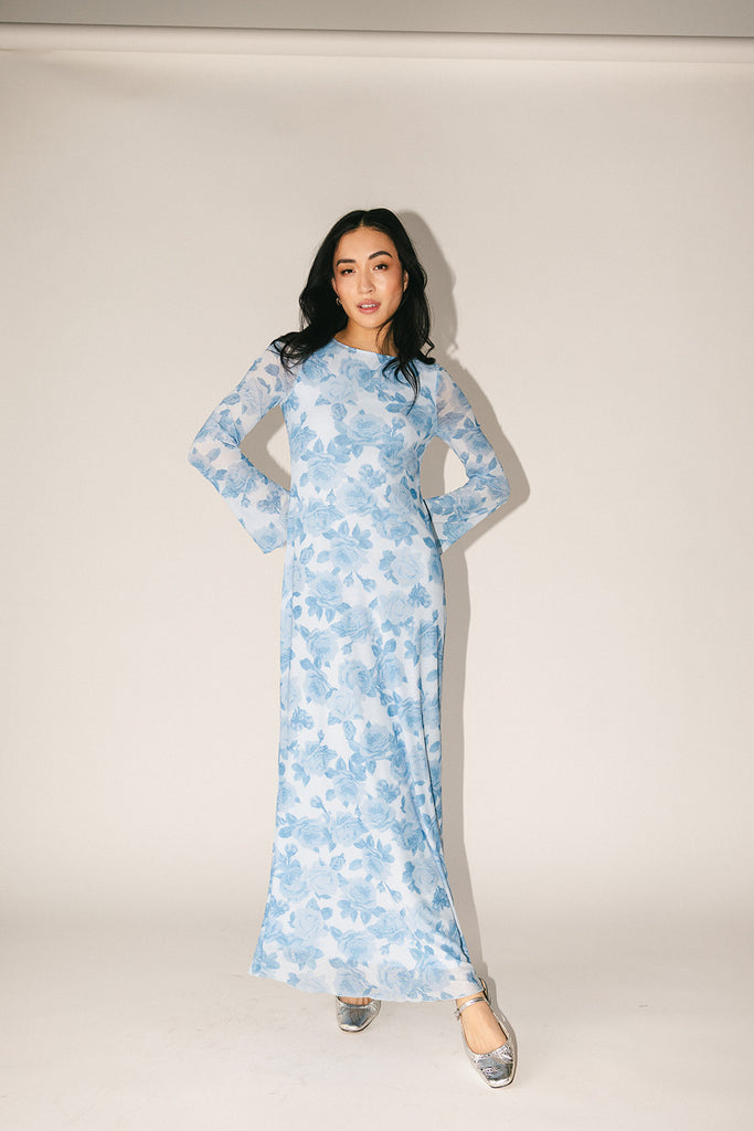 be right there mesh dress // blue *zoco exclusive*