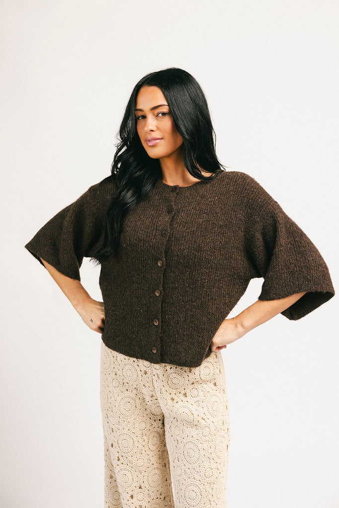 sabrina knit cardigan // chocolate *zoco exclusive*