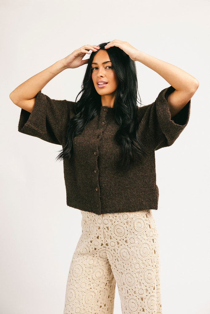 sabrina knit cardigan // chocolate *zoco exclusive*