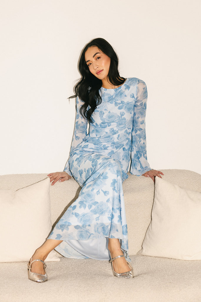 be right there mesh dress // blue *zoco exclusive*