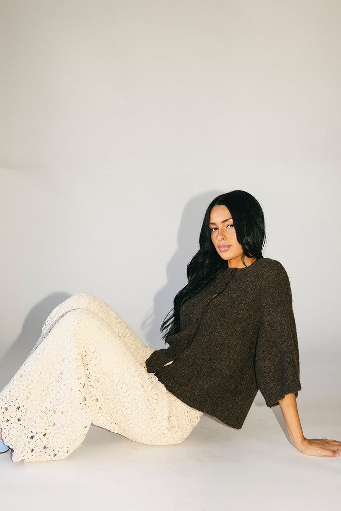 sabrina knit cardigan // chocolate *zoco exclusive*