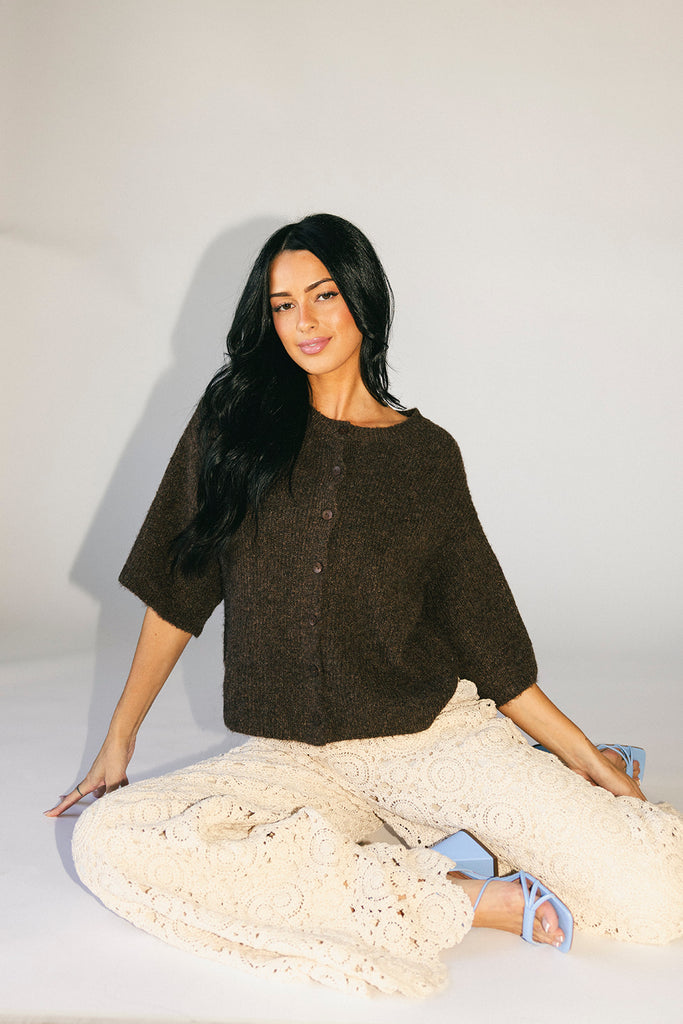 sabrina knit cardigan // chocolate *zoco exclusive*