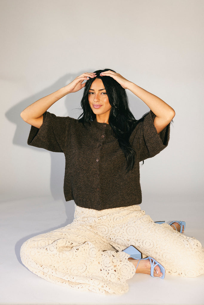 sabrina knit cardigan // chocolate *zoco exclusive*