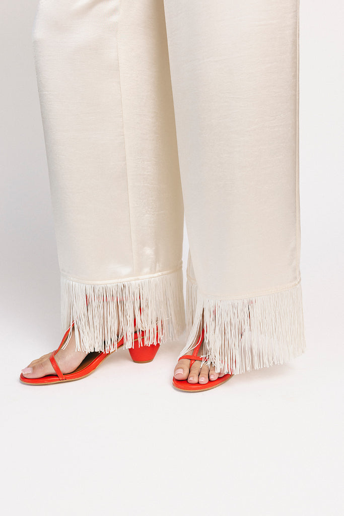 sahara fringe pants // champagne *zoco exclusive*