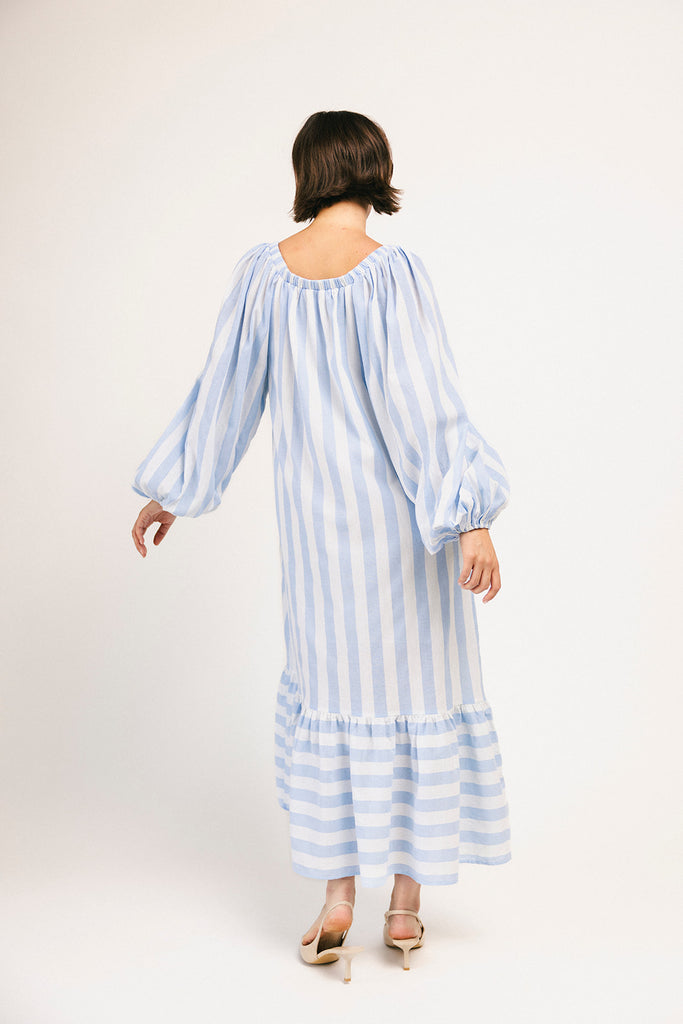 capri maxi dress // blue stripes *zoco exclusive*