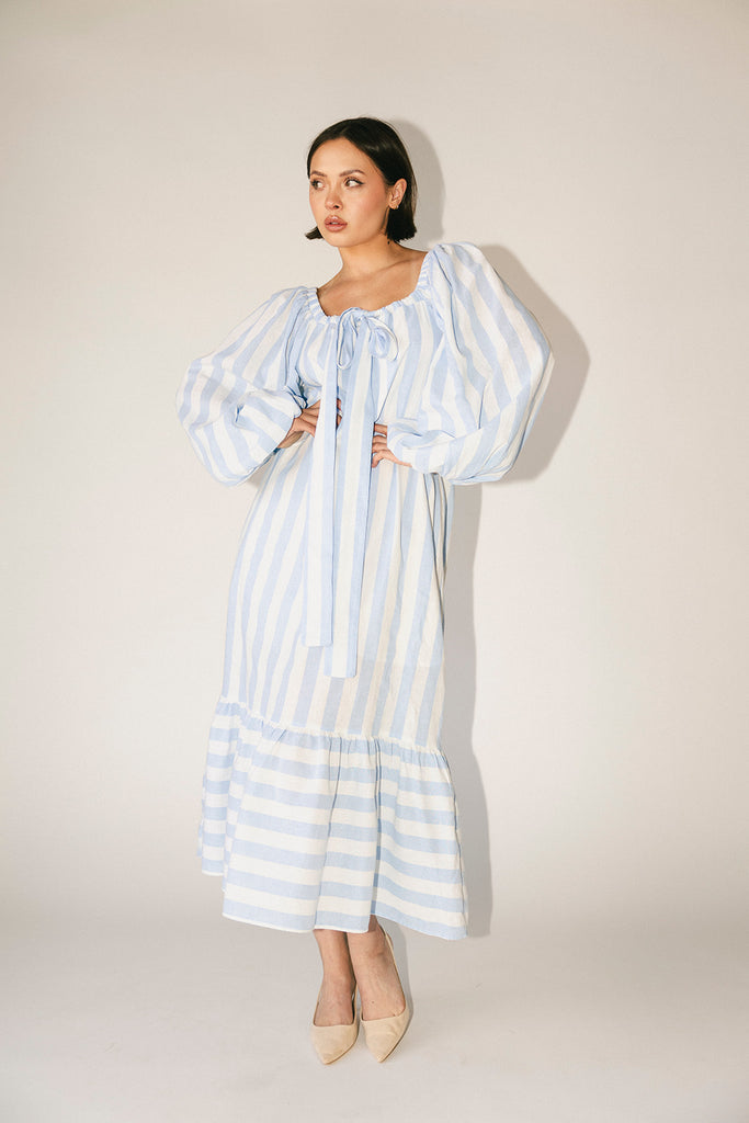 capri maxi dress // blue stripes *zoco exclusive*
