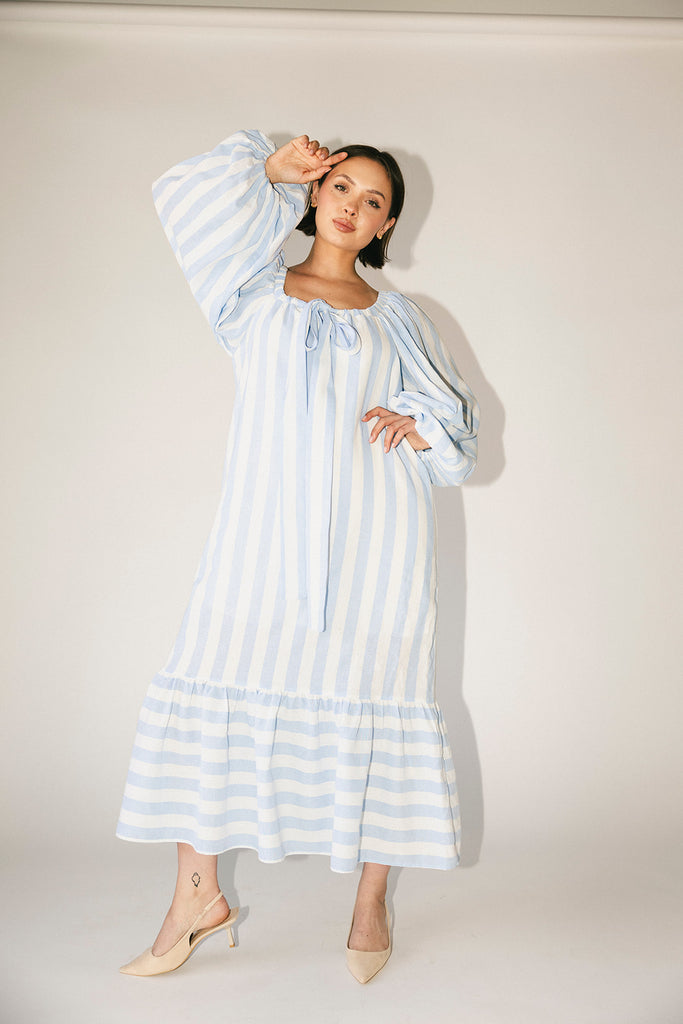 capri maxi dress // blue stripes *zoco exclusive*
