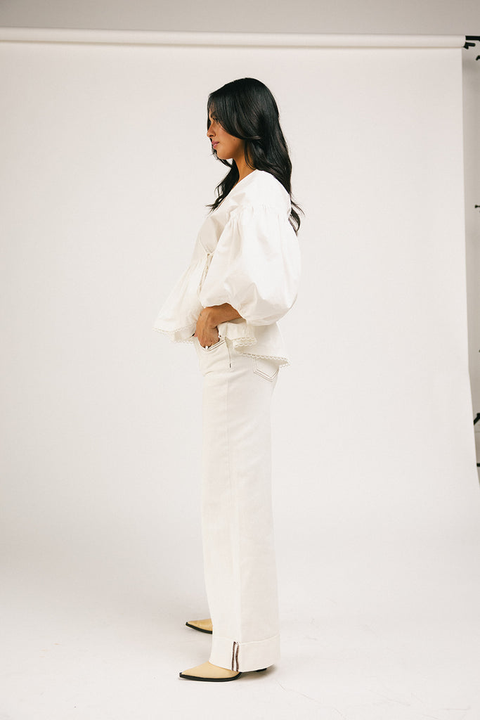 love you more wrap top // white *zoco exclusive*