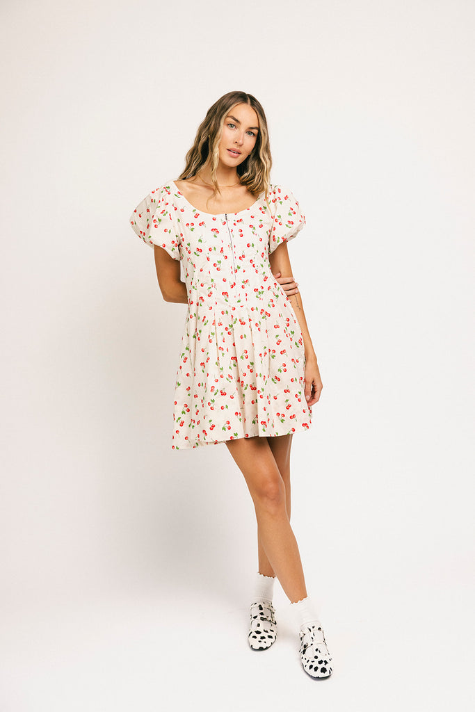 doe zipper mini dress // cherry *zoco exclusive*