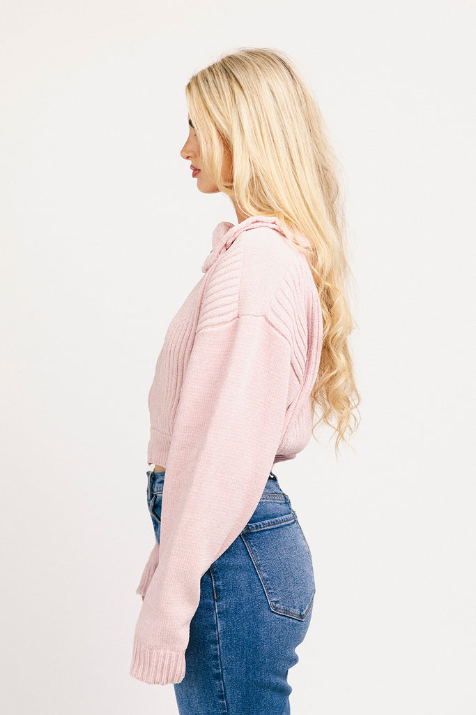 remi zip sweater // pink