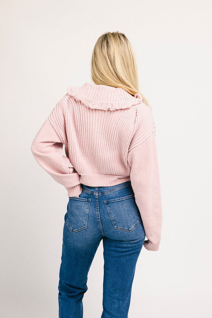 remi zip sweater // pink