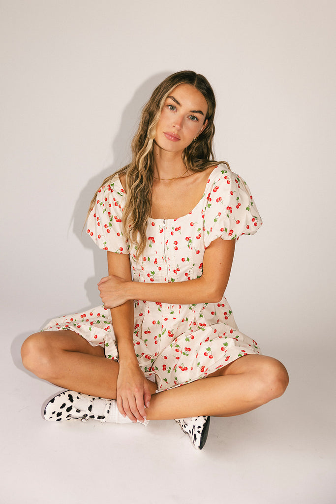 doe zipper mini dress // cherry *zoco exclusive*