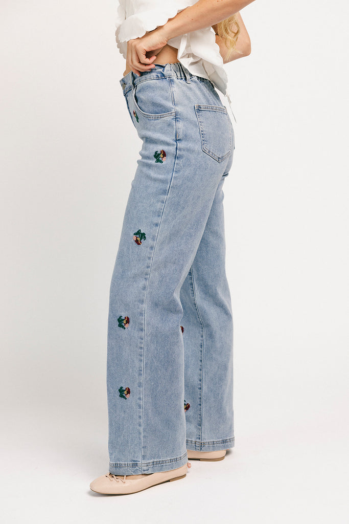 wyatt embroidered denim