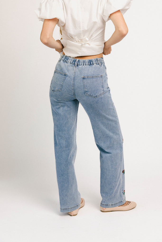 wyatt embroidered denim