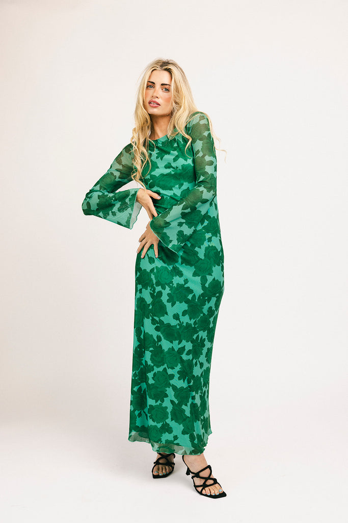 be right there mesh dress // green *zoco exclusive*