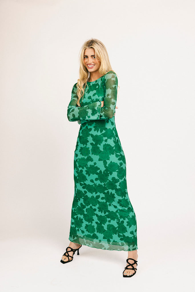 be right there mesh dress // green *zoco exclusive*