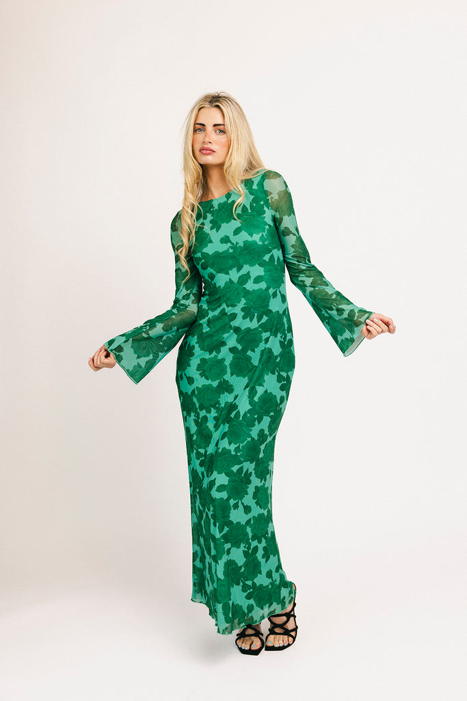 be right there mesh dress // green *zoco exclusive*