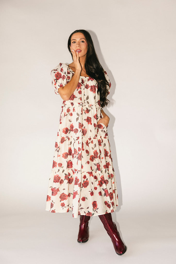 daymaker dress // red floral *zoco exclusive*