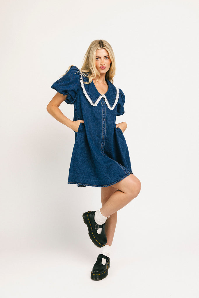 poppy collared dress // denim darling *zoco exclusive*