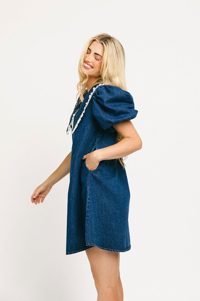 poppy collared dress // denim darling *zoco exclusive*