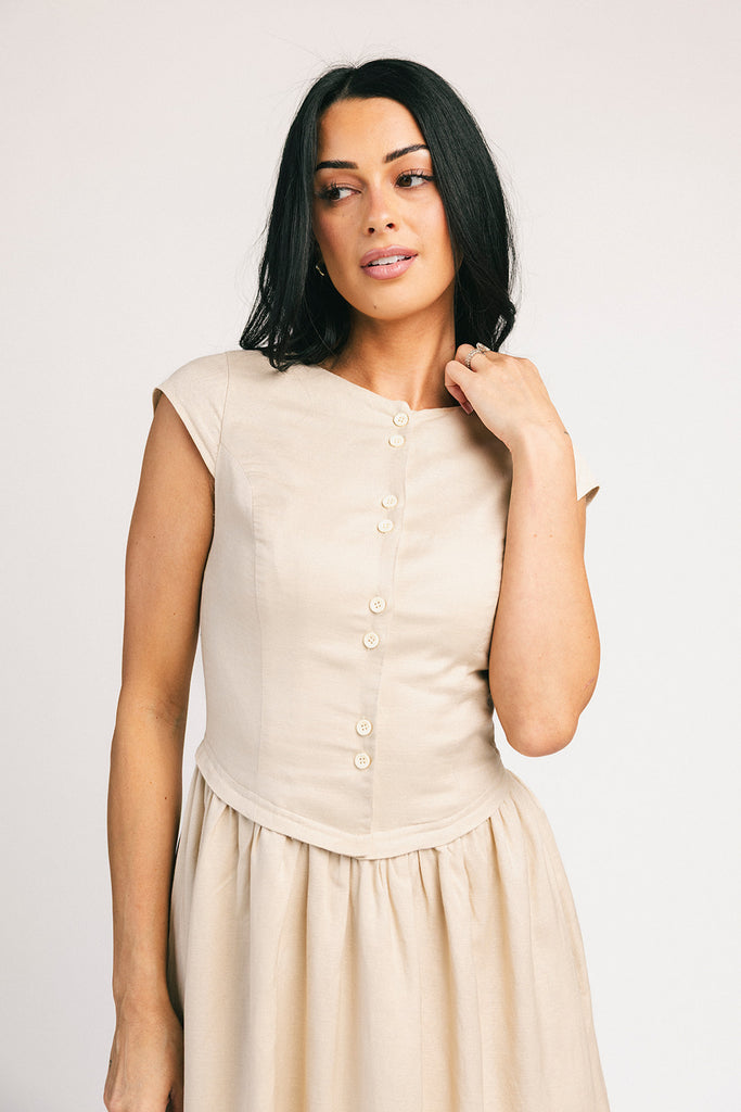 heirloom button midi dress // natural *zoco exclusive*