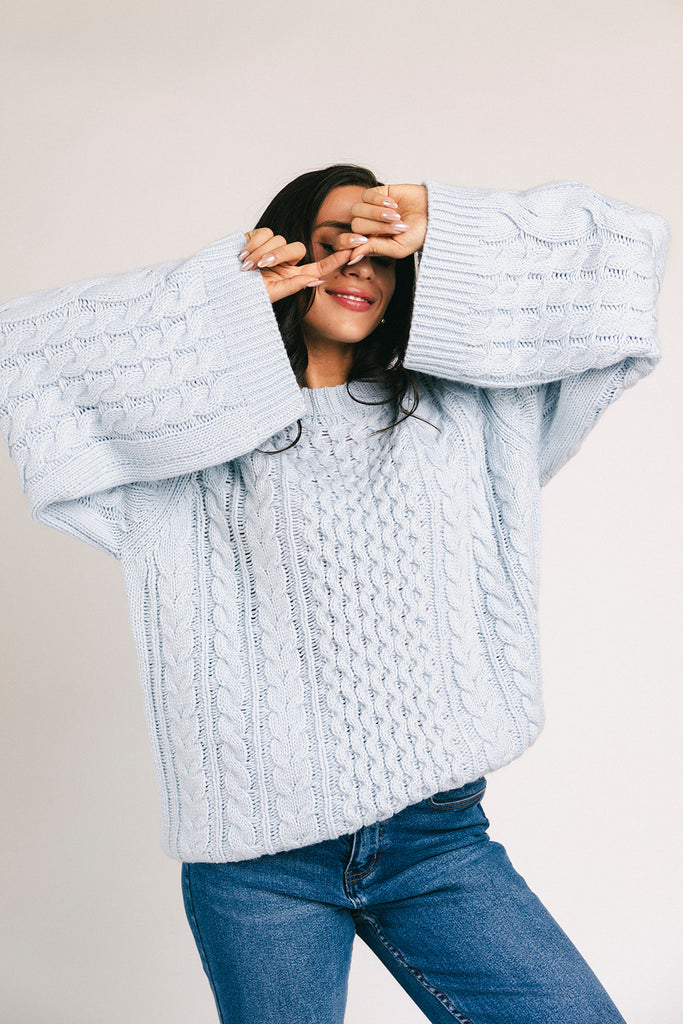 lenny knit sweater // baby blue *zoco exclusive*