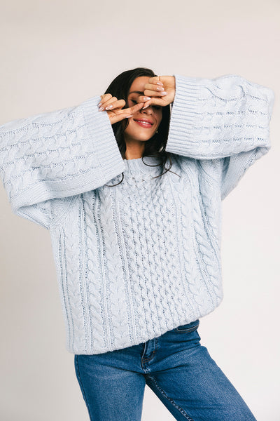 lenny knit sweater // baby blue *zoco exclusive* – shop zoco