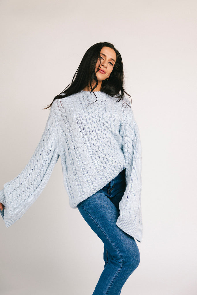 lenny knit sweater // baby blue *zoco exclusive*