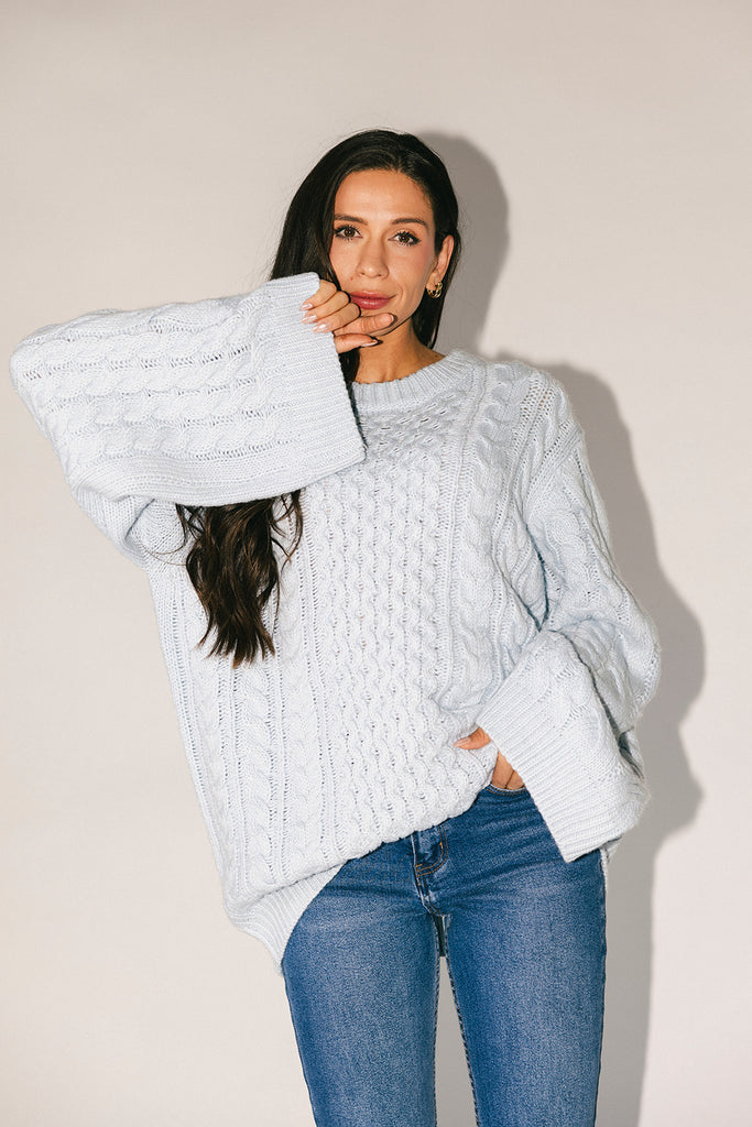 lenny knit sweater // baby blue *zoco exclusive*