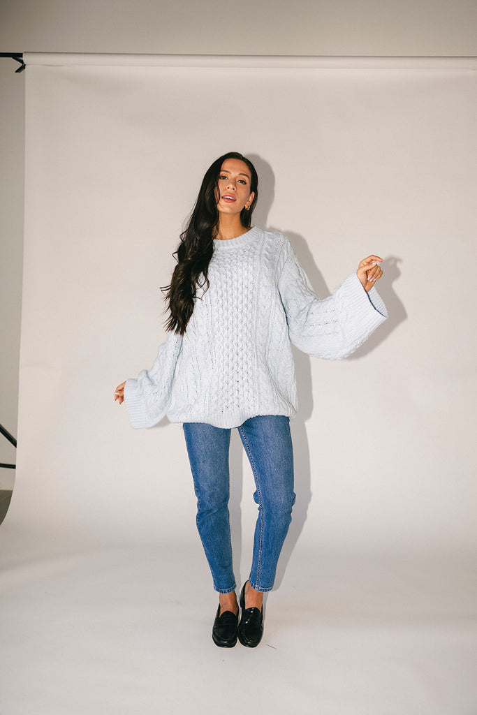 lenny knit sweater // baby blue *zoco exclusive*