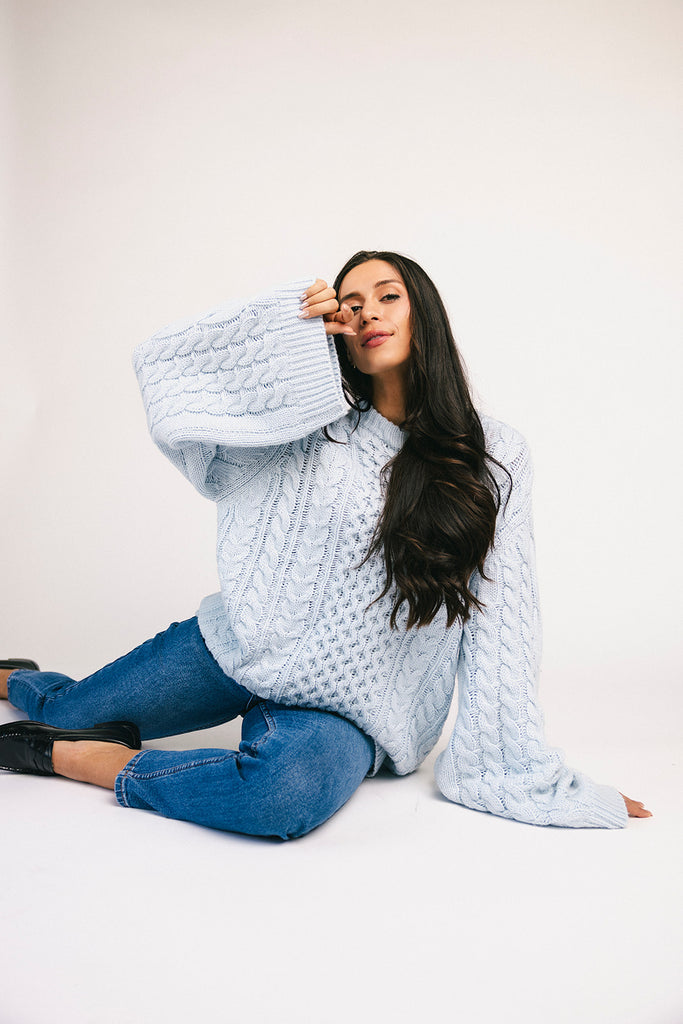 lenny knit sweater // baby blue *zoco exclusive*