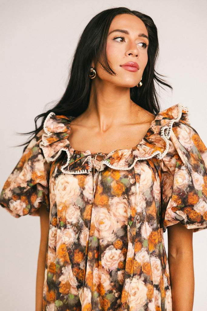 good luck puff sleeve dress // cocoa bloom *zoco exclusive*