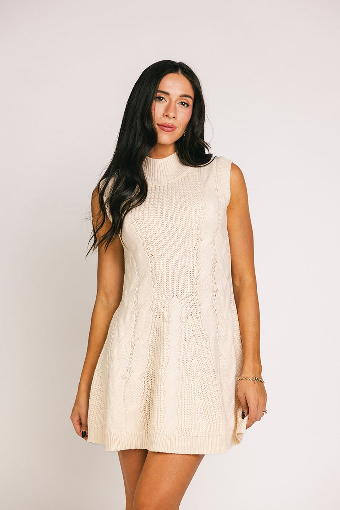 quinn cable knit mini dress