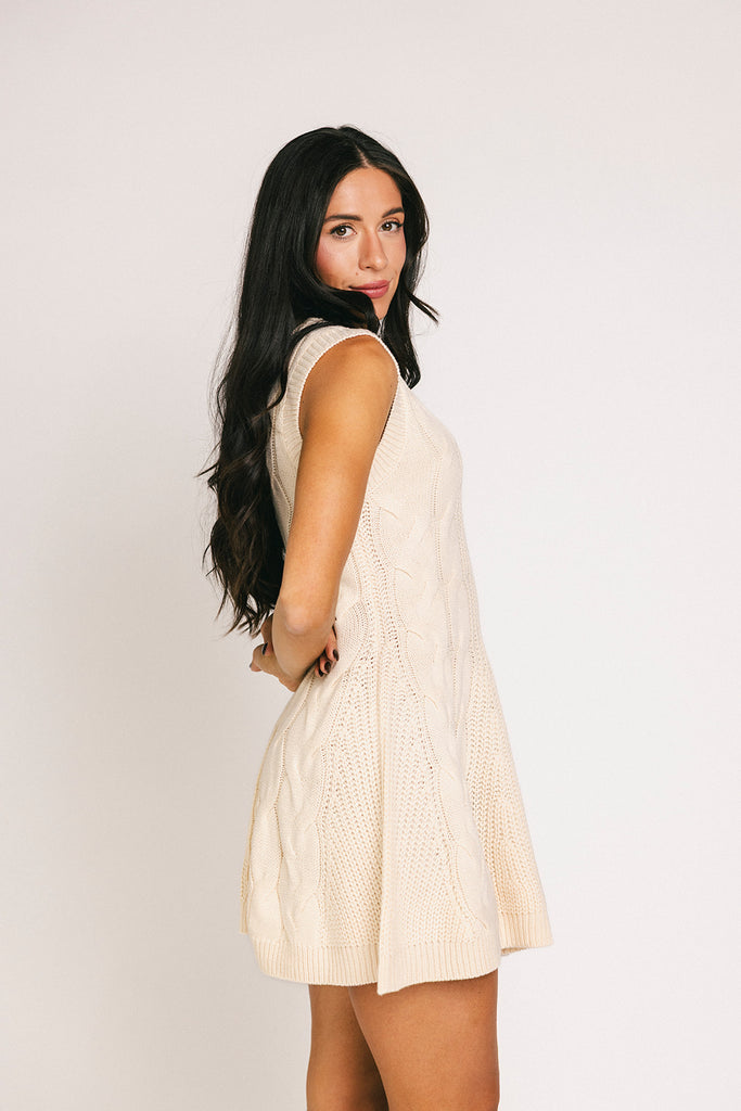 quinn cable knit mini dress