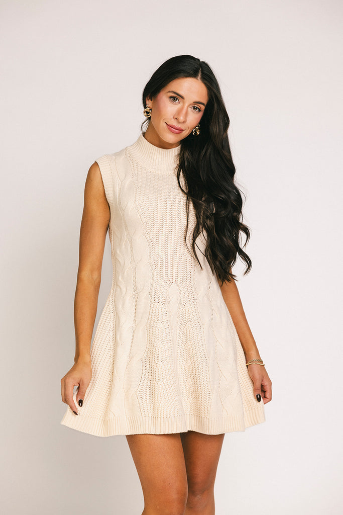 quinn cable knit mini dress