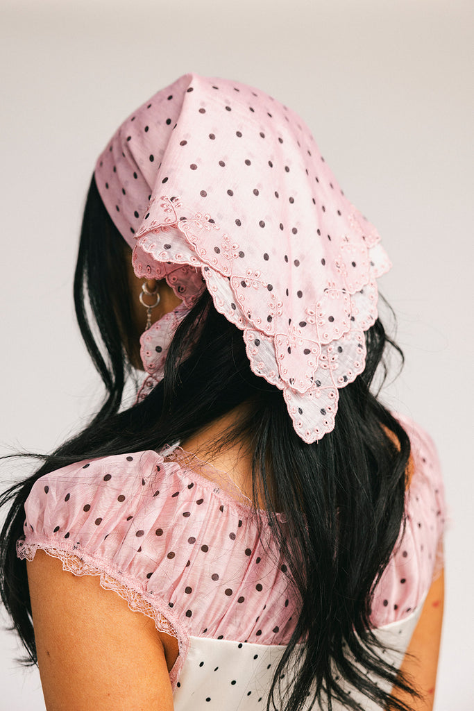 sorel scarf // pink polka dot *zoco exclusive*