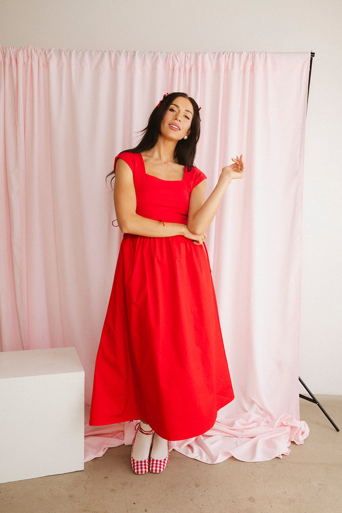 afterglow midi dress // red *zoco exclusive*