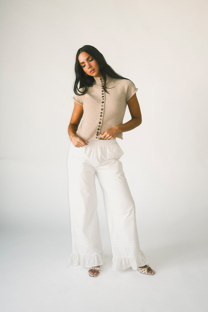 ciera button sweater // oat *zoco exclusive*