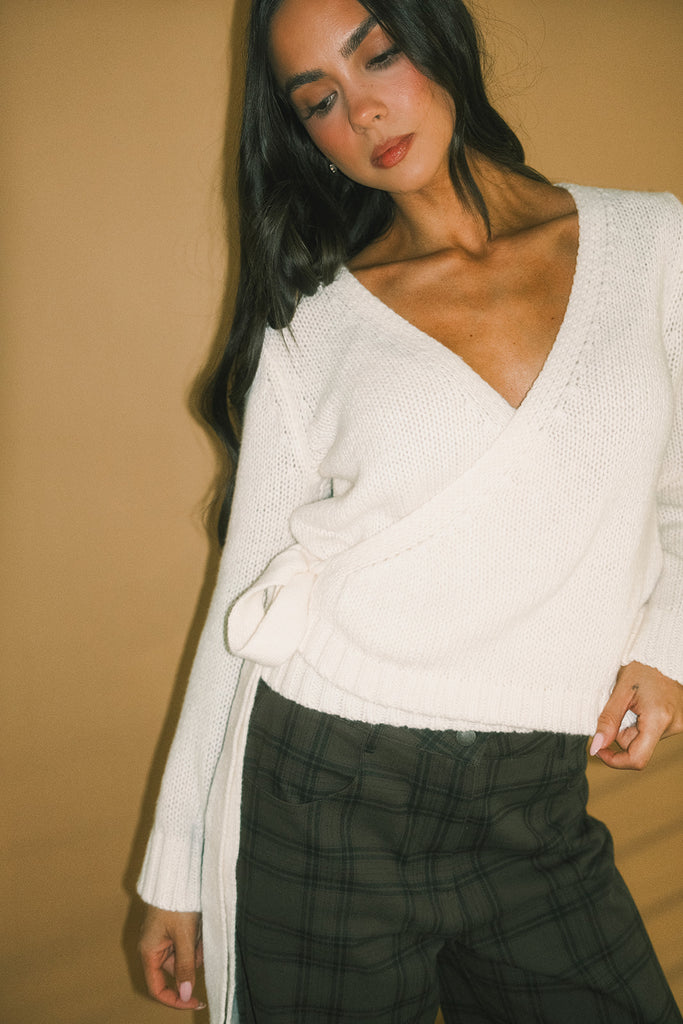 fallon wrap sweater // cream *zoco exclusive*