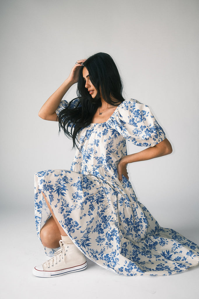daymaker dress // blue floral *zoco exclusive*