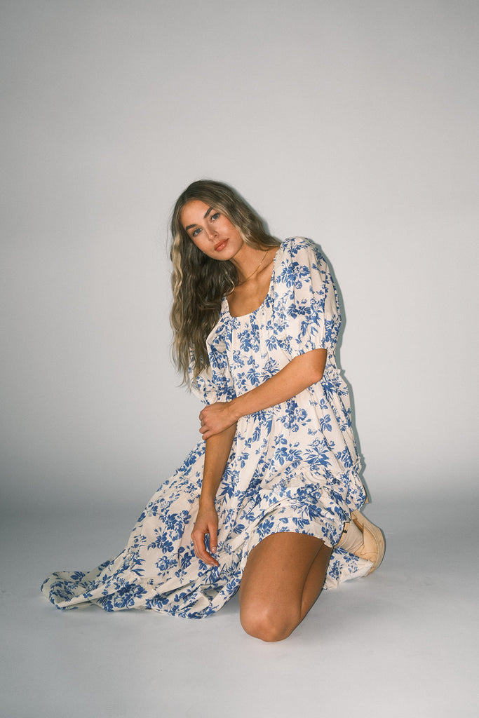 daymaker dress // blue floral *zoco exclusive*
