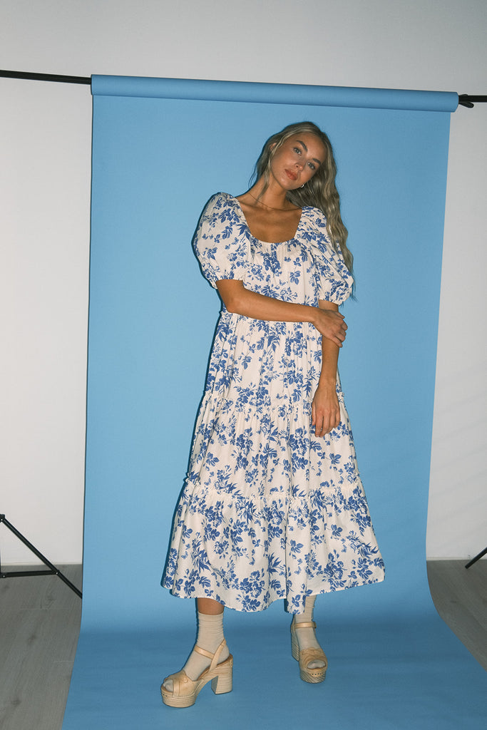 daymaker dress // blue floral *zoco exclusive*
