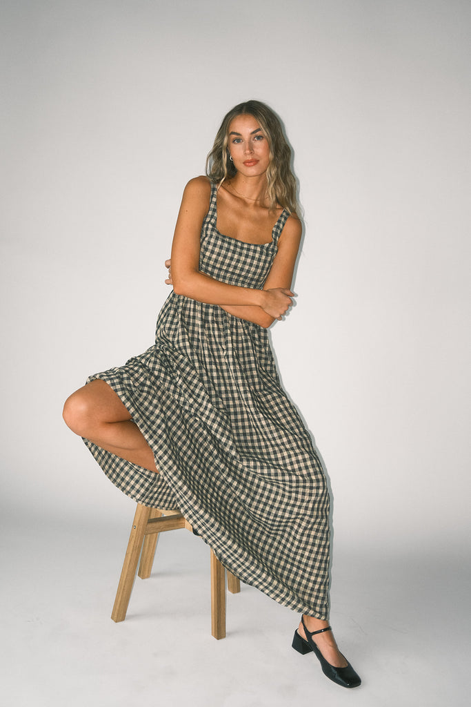 frida gingham maxi dress *restocked*