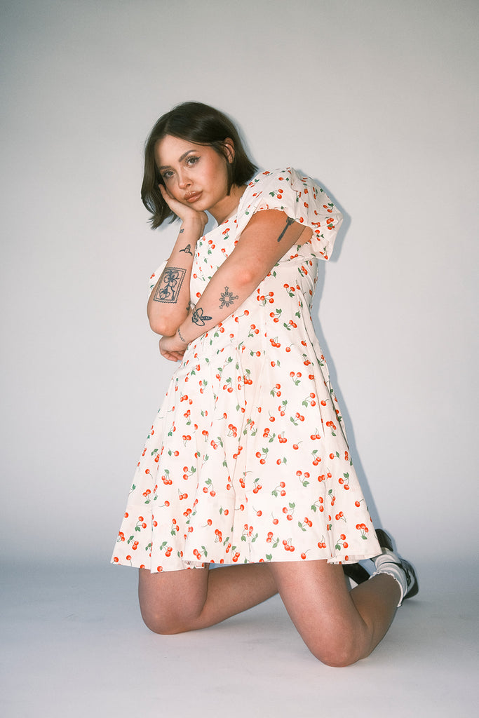 doe zipper mini dress // cherry *zoco exclusive*