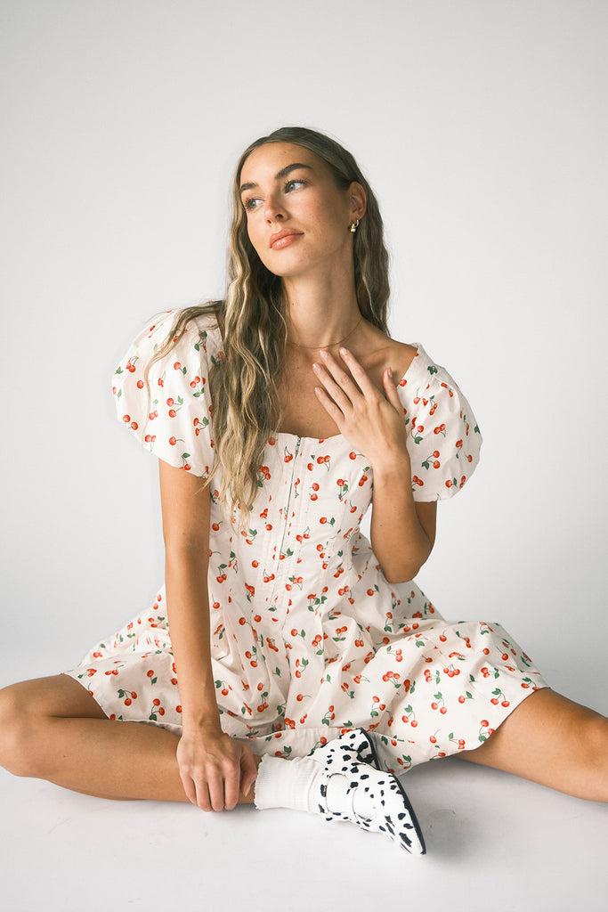 doe zipper mini dress // cherry *zoco exclusive*