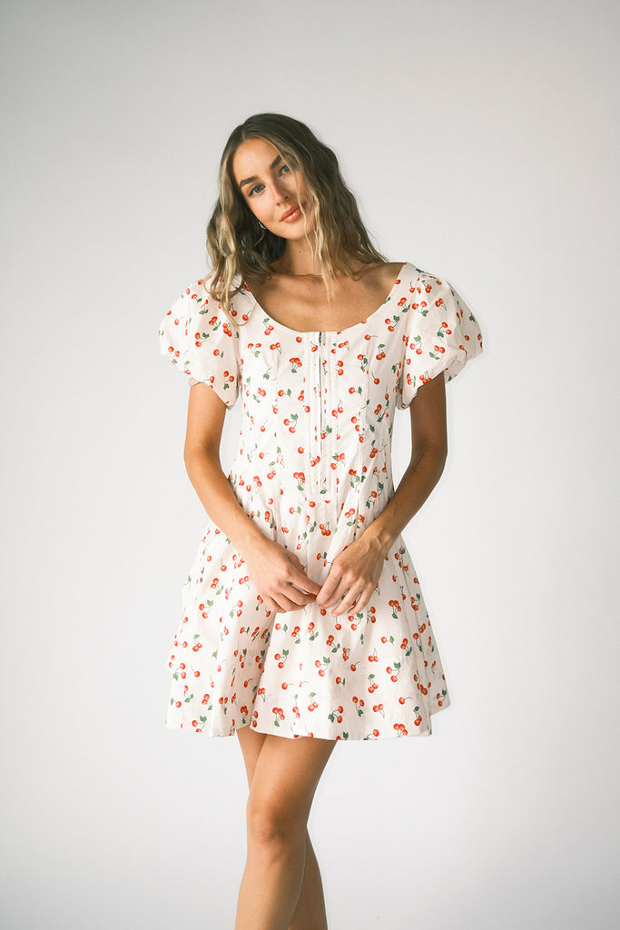 doe zipper mini dress // cherry *zoco exclusive*